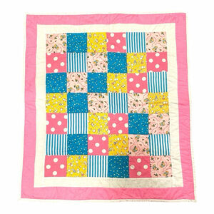 Handmade Baby Quilt Peter Rabbit Patchwork Blanket Bunnies Star Polka Dots 30x35